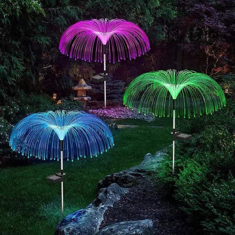 image-Solar lantern simulation jellyfish fireworks landscape lamp outdoor courtyard home lawn floor lamp LED atmosphere lamp