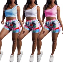 image-Finsenland European Summer Casual Pants - Paisley Print Shorts, XXXL