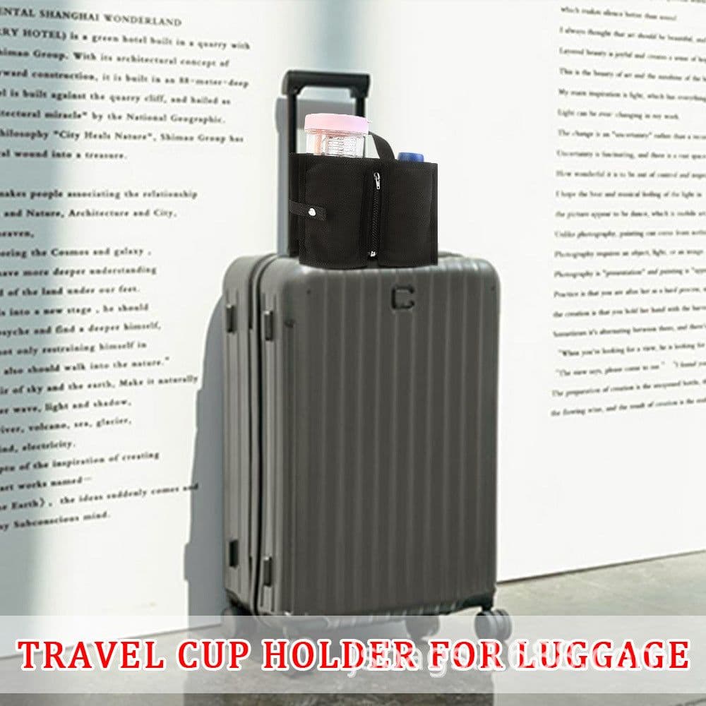 image-Portable Suitcase with Cup Holder - Travel Essentials