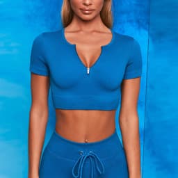 image-Women's Quick-Dry Yoga Sports Bra & Shorts - Long Sleeve Fitness Suit, L, Nylon