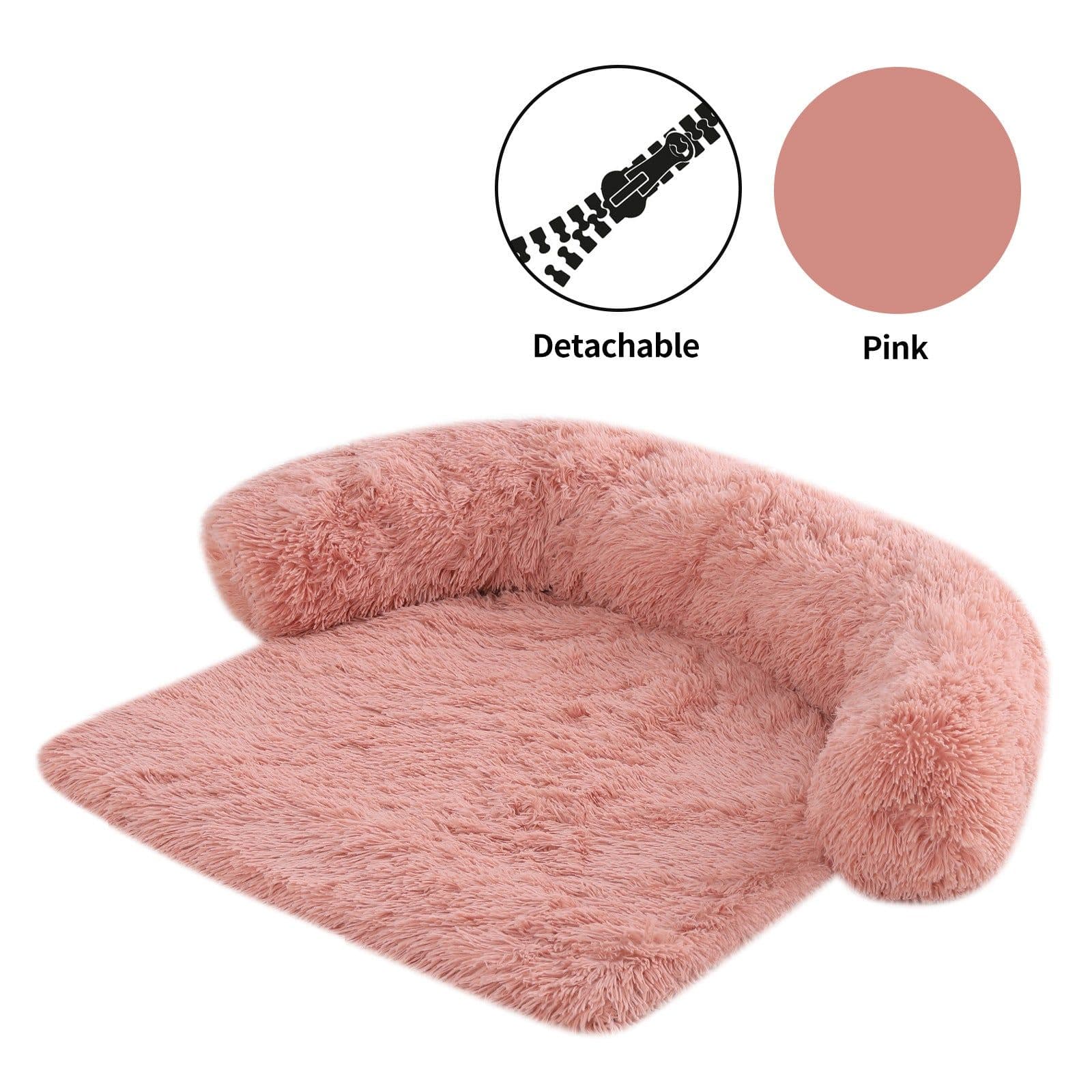 image-Washable Sofa Cushion - Pink XL Pet Dog Kennel Cushion
