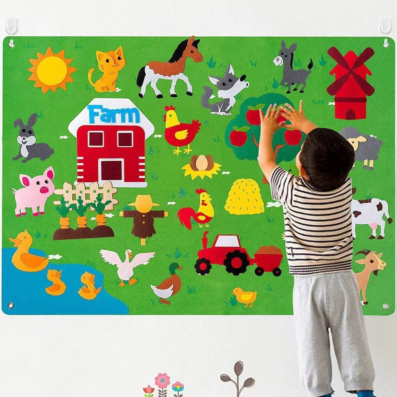 image-Montessori Space Learning Story Book Mat 103x75cm Felt Interactive