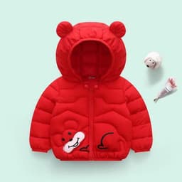 image-Desfan Kids Cartoon Hooded Coat, Thickened, 3-8 Years, Autumn Winter, Unisex