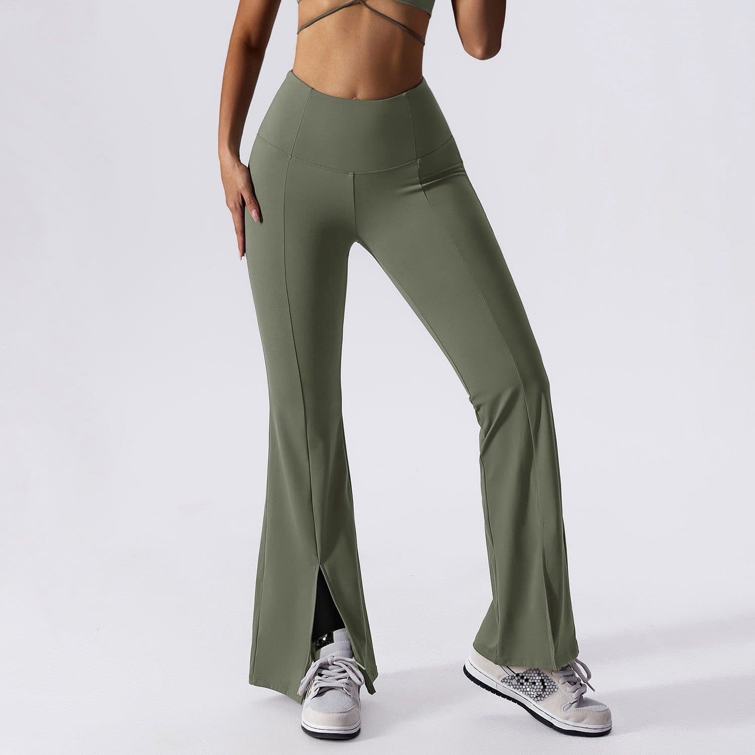 image-European & American Yoga Pants High-Waist Bell-Bottom 80-95