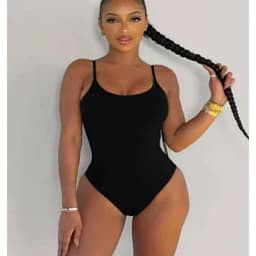 image-Women's One-Piece Swimsuit 4XL Milk Silk Solid