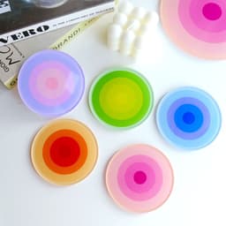 image-Simple Acrylic Coaster - Heat Insulation