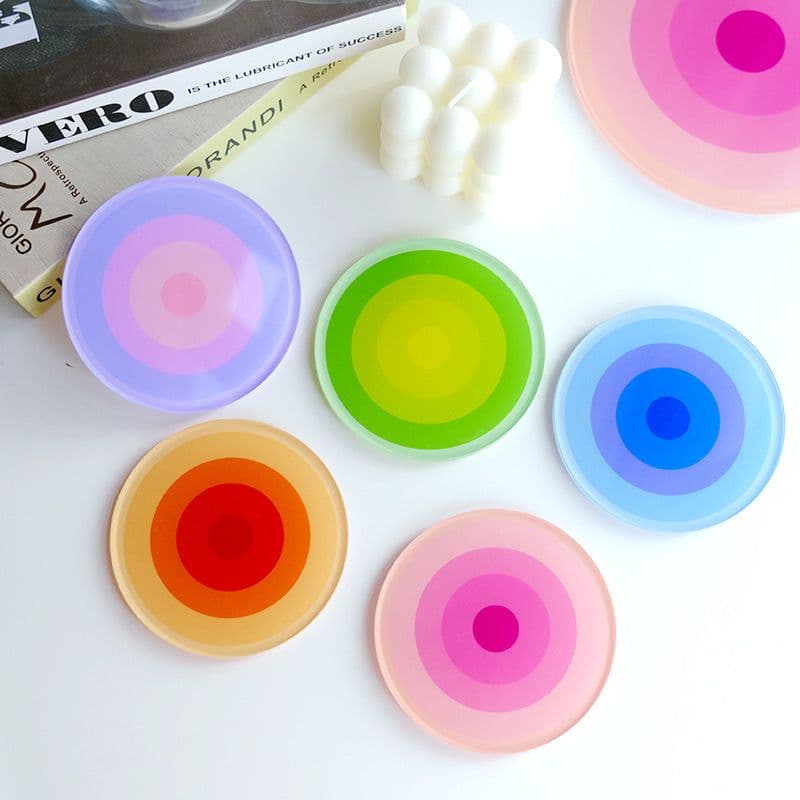 image-Simple Acrylic Coaster - Heat Insulation