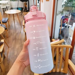 image-Fashion super large capacity outdoor frosted plastic cup gradient sports portable kettle colorful space bomb cover straw cup