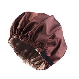 image-Satin Shower Cap - Deep Purple, Elastic, Unisex, One Size, Popular in Europe and America