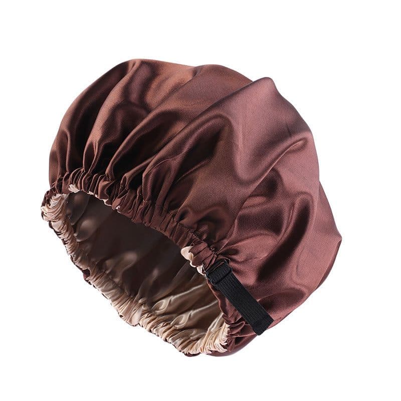 image-Satin Shower Cap - Deep Purple, Elastic, Unisex, One Size, Popular in Europe and America