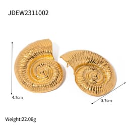 image-18k Gold Stainless Steel Spiral Earrings Women