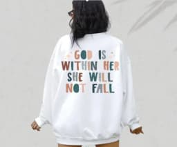 image-Women's Letter Print Sweater - Black Long Sleeve Round Neck