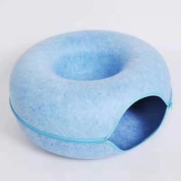 image-Cat tunnel cat nest round gray felt pet nest for all seasons donut breathable removable and washable manufacturer supply