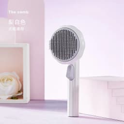 image-Pet Hair Removal Comb - Dog Massage Brush Gray