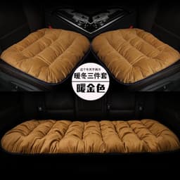 image-Plush winter car seat cushion three pieces down cotton full car cover cushion cover thick universal car cushion wool cushion winter