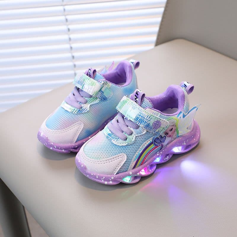 image-Girls Glow Shoes With Lights Mesh Breathable Sneakers 26 30