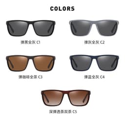 image-Polarized Sunglasses Men's Square Frame UV400 Black