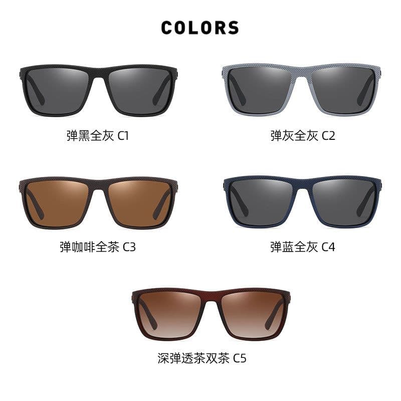 image-Polarized Sunglasses Men's Square Frame UV400 Black