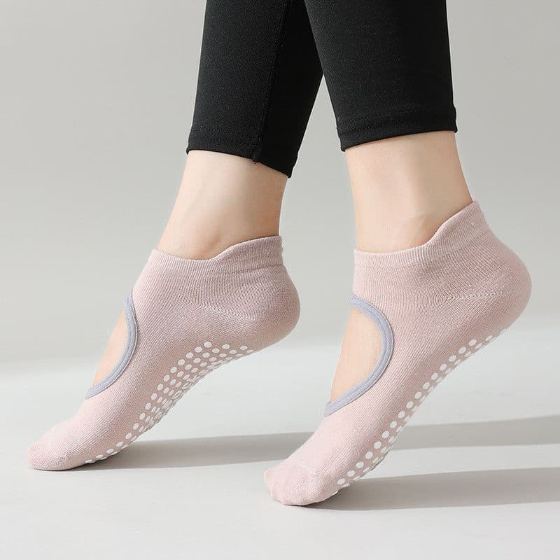 image-Women's Anti-Slip Yoga Socks - Light Purple Short