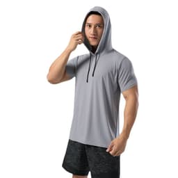 image-Sports Hooded T-Shirt Men Quick-Dry Running
