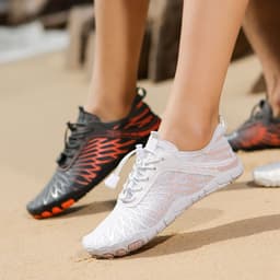 image-Unisex Water Shoes - White Mesh Low Cut