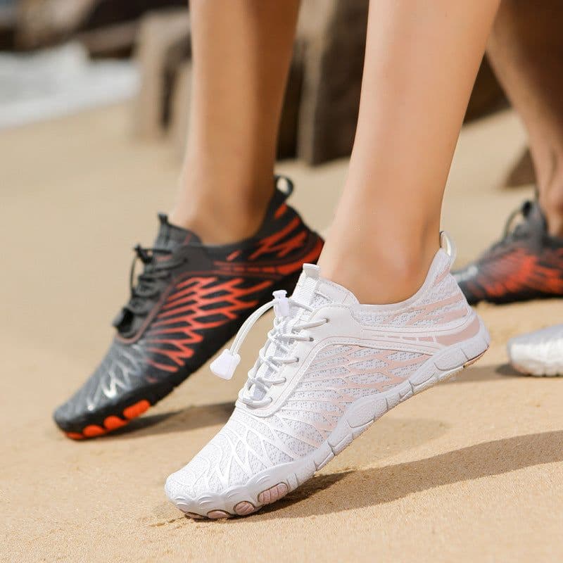 image-Unisex Water Shoes - White Mesh Low Cut