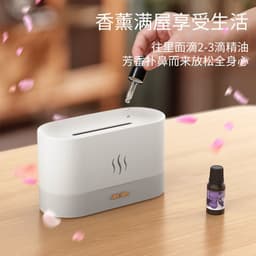 image-USB Flame Aroma Diffuser - Xiangyun White Small Humidifier