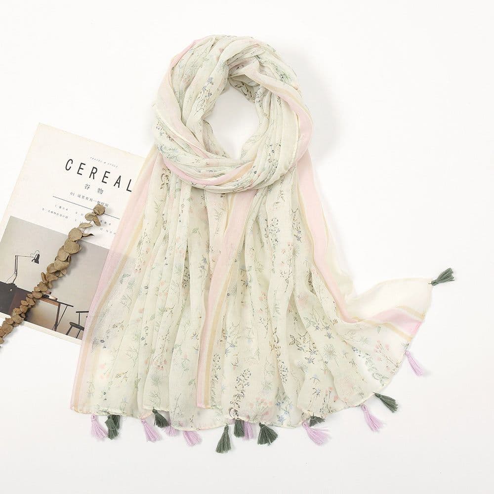 image-Japanese/Korean Butterfly Print Sun Protection Scarf, Beach Towel, 180x90cm