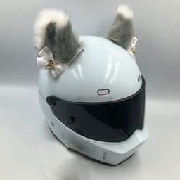 image-Motorcycle Helmet Cat Ears Bow Decoration - Plush Red