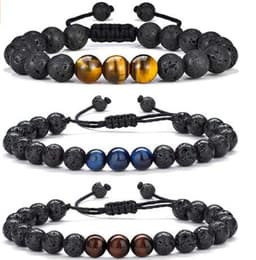 image-Cross-border Hot Selling Men's Bracelet Natural Tiger's Eye Braided Bracelet Essential Oil Aromatherapy Beads Amazon Hot Sale