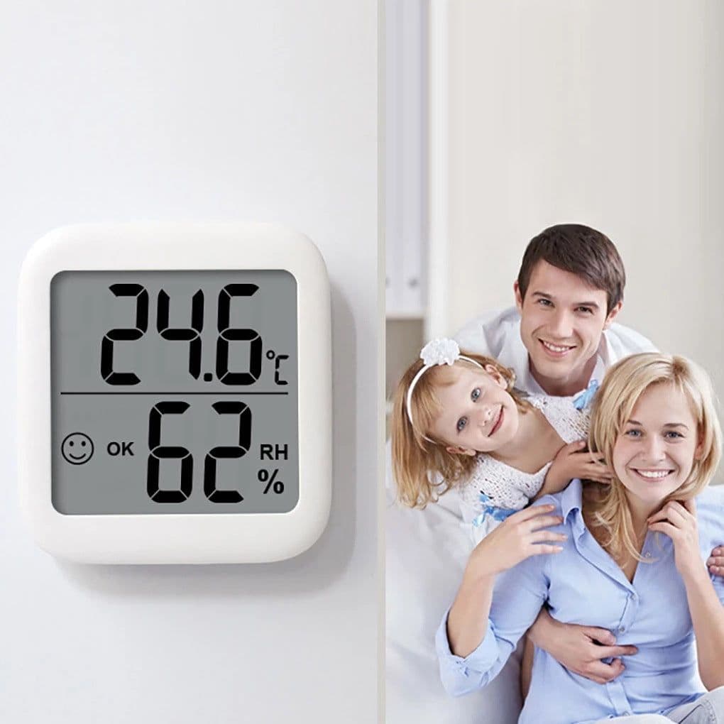 image-Large Temperature & Humidity Meter Hygrometer LCD Indoor Baby Room Thermometer