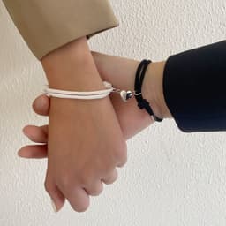 image-Bee Magnetic Couple Bracelet Set - Adjustable Love Heart