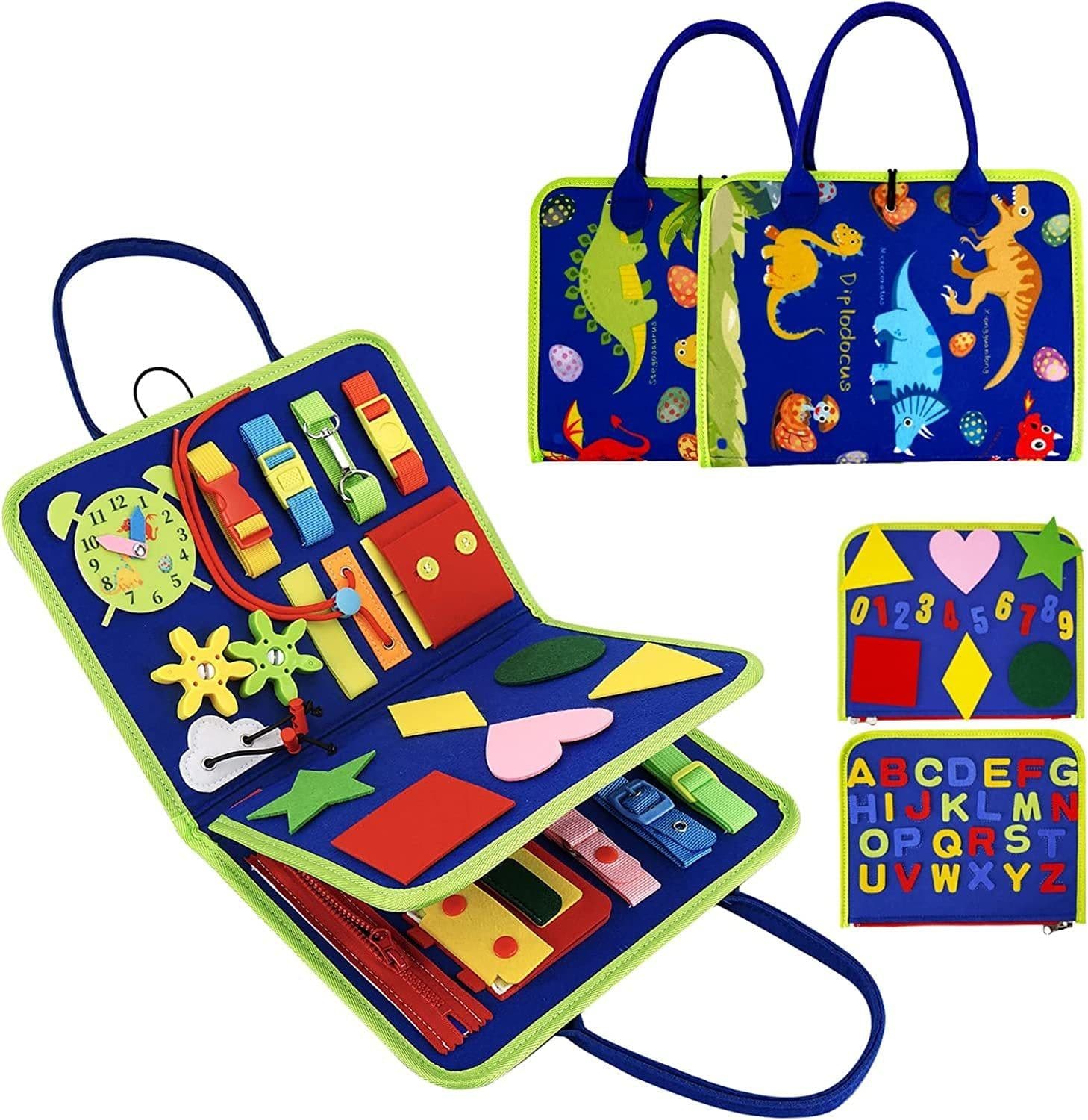 image-Busy Board Felt Dressing Buckle Learning Toy - Kids 4-6