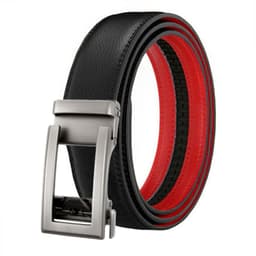 image-LannyQveen Men's Leather Belt - Red Automatic Buckle