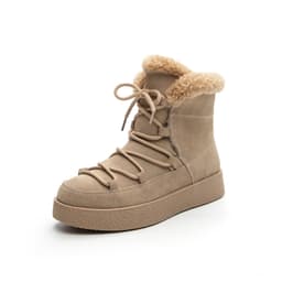 image-Ju Ren Winter Snow Boots - Camel Cow Suede Thick Heel - 2022