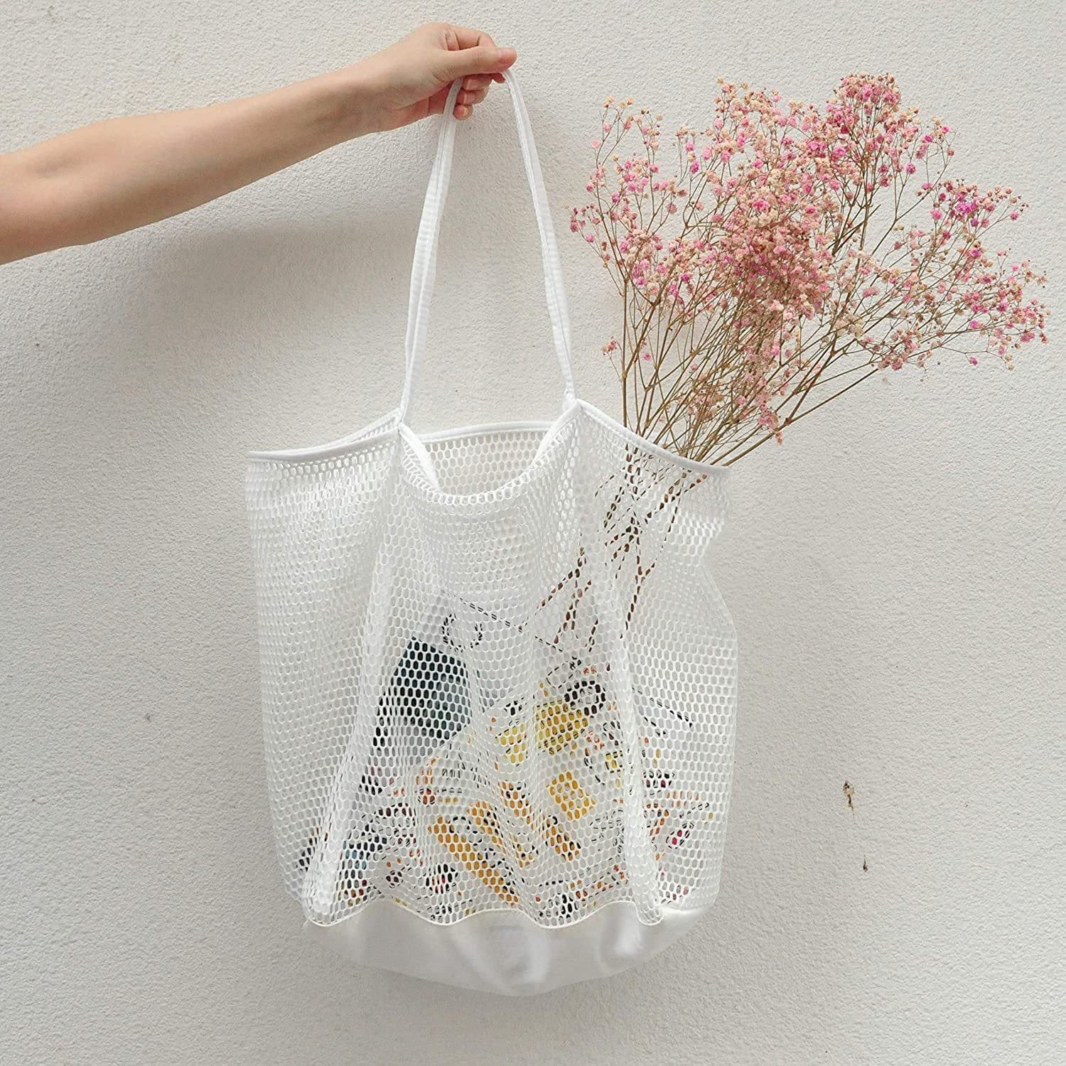 image-European Large Capacity Beach Tote Bag - Mesh