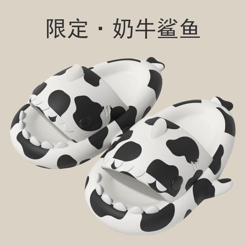 image-Cross-border cow shark sandals and slippers for men at home