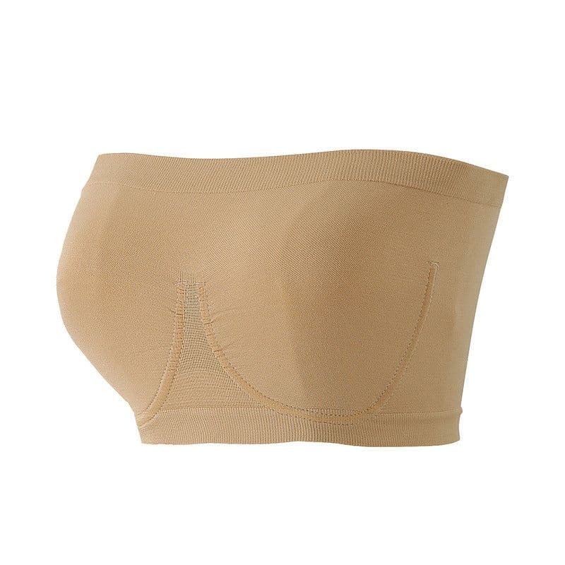 image-Seamless Strapless Bandeau Bra - Mocha XXXL Plus Size
