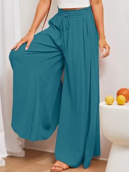 image-Mu Orange Wide-Leg Pants - Green High-Waist 2XL