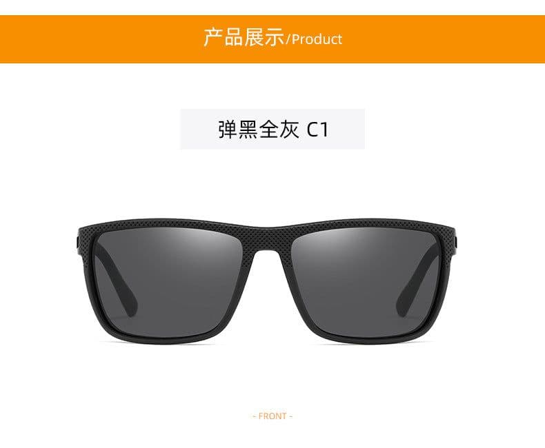 image-Polarized Sunglasses Men's Square Frame UV400 Black