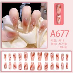 image-Autumn and winter gentle and pure desire simple style wearable manicure patches short, medium and long style white removable fake nail patches