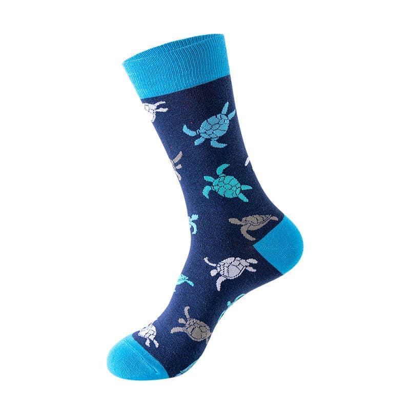 image-Mo Xi Stripe Socks - Mid Tube Cotton Unisex 41-46