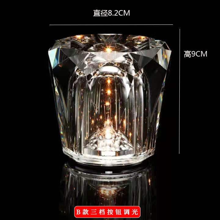 image-Diamond Crystal Desk Lamp - 3-Speed Dimming