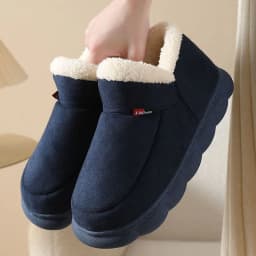 image-Enjoy Velvet Cotton Shoes - Burgundy Unisex Winter