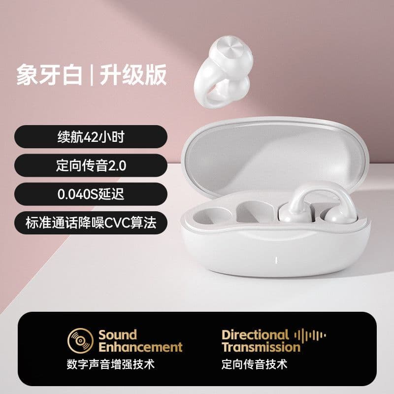image-Wireless Bluetooth Sports Headset J01 - Ear Clip Type, IPX5 Waterproof, 8+ Hours Battery