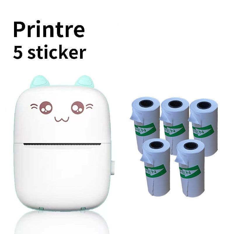image-Cross-border Small Portable Wireless Thermal Photo Printer Pocket Learning Mini Wrong Title Label Printer