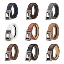 image-LannyQveen Men's Leather Belt - Red Automatic Buckle