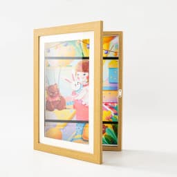 image-Popular A4 Magnetic Flip Photo Frame - Kids Art Storage Two-Part Graffiti Stand (70 characters)