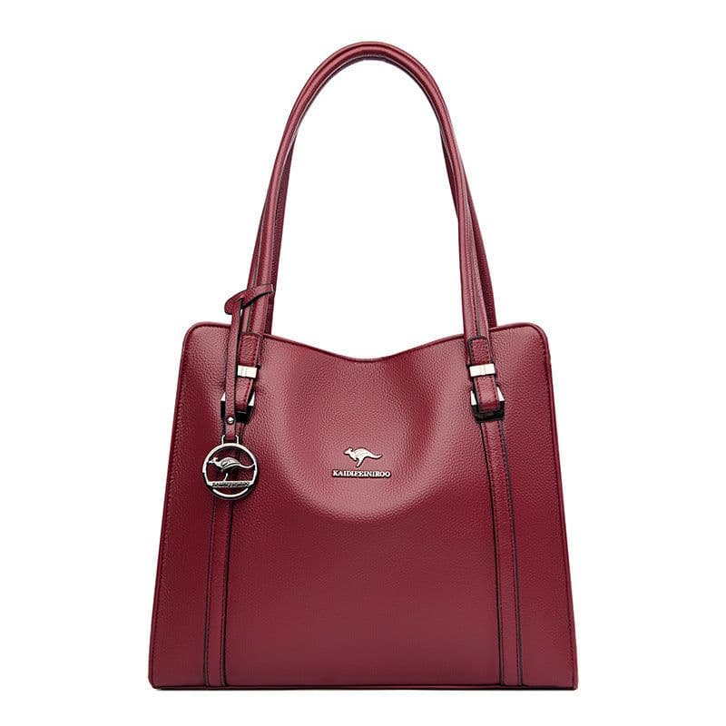 image-Women's Large Capacity Messenger PU Tote Bag Blue 2021