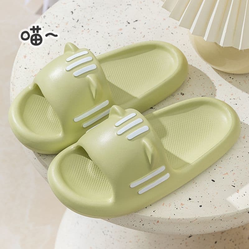 image-Big-Eyed Dog Slippers - Green PVC Unisex Size 36-37